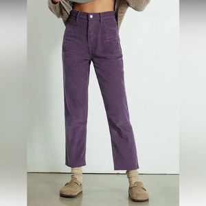 PacSun Purple Corduroy High Waisted Straight Leg Jeans